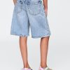 Pantaloni scurți din denim cu paragate cu talie medie pentru copii