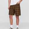 Pantaloni scurți din pânză în carouri Pantaloni scurți din pânză în carouri