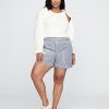 Pantaloni scurți din poplin cu dungi din bumbac organic Pantaloni scurți din poplin cu dungi din bumbac organic