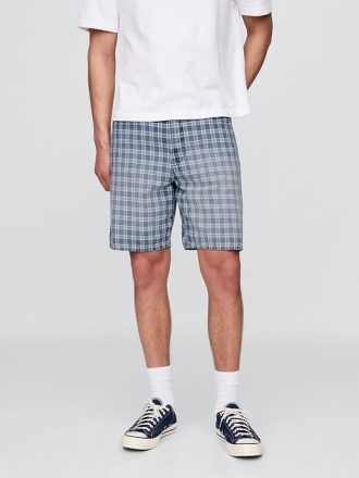 Pantaloni scurți largi din carouri din denim din anii 90