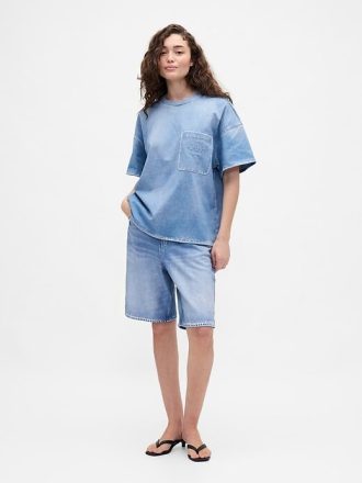 Pantaloni scurți largi din denim tricot pentru adulți Gap × BÉIS