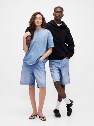 Pantaloni scurți largi din denim tricot pentru adulți Gap × BÉIS