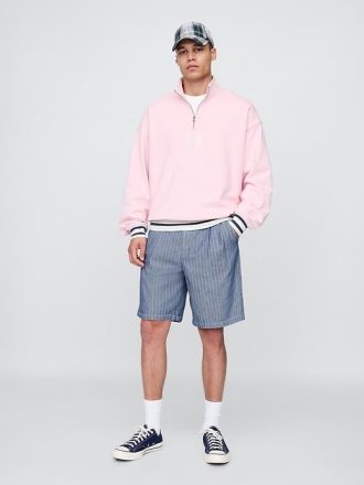 Pantaloni scurți largi, plisați, Gap × Malbon de 9,5 inchi