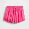 Pantaloni scurți pentru alergare cu tivul fluture pentru copii