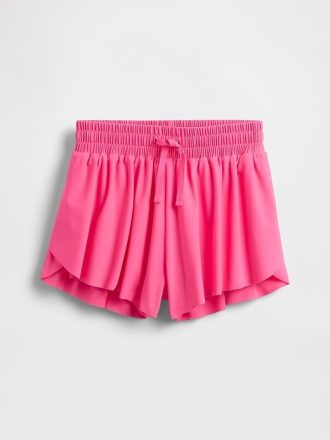 Pantaloni scurți pentru alergare cu tivul fluture pentru copii
