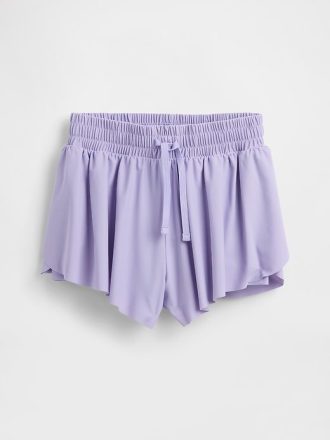 Pantaloni scurți pentru alergare cu tivul fluture pentru copii