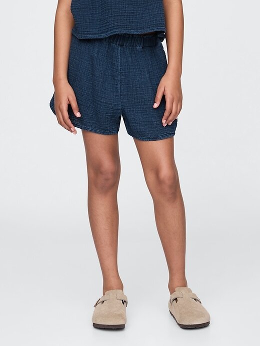 Pantaloni scurți pentru copii Crinkle Gauze Denim Easy Pantaloni scurți pentru copii Crinkle Gauze Denim Easy