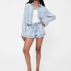 Pantaloni scurți ușori din denim drapați GapStudio
