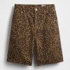 Pantaloni scurti cu paragate din denim cu talie medie de 11 inchi Pantaloni scurti cu paragate din denim cu talie medie de 11 inchi