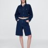 Pantaloni scurti din denim cu talie medie de 11 inchi