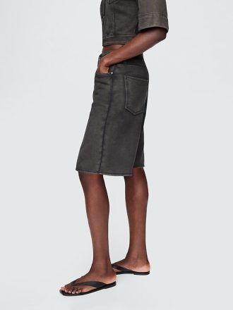 Pantaloni scurti din denim cu talie medie de 11 inchi Pantaloni scurti din denim cu talie medie de 11 inchi