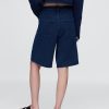Pantaloni scurti din denim cu talie medie de 11 inchi