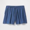 Pantaloni scurti din denim din tifon de bumbac Pantaloni scurti din denim din tifon de bumbac
