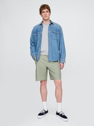 Pantaloni scurti Easy din bumbac-in de 9 inchi