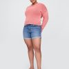 Pantaloni scurti prietene din denim cu talie medie de 5 inchi Pantaloni scurti prietene din denim cu talie medie de 5 inchi