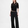 Pantaloni simpli cu picioare late Pantaloni simpli cu picioare late