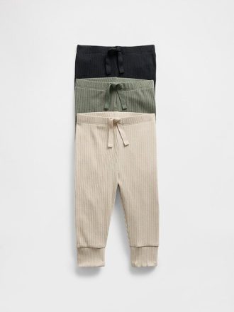Pantaloni TinyRib Baby First Favorites (pachet de 3) Pantaloni TinyRib Baby First Favorites (pachet de 3)