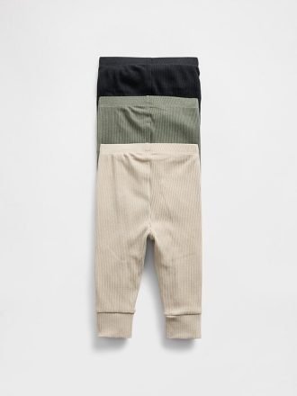 Pantaloni TinyRib Baby First Favorites (pachet de 3) Pantaloni TinyRib Baby First Favorites (pachet de 3)