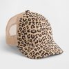 Pălărie camioner din velur leopard pentru copii Pălărie camioner din velur leopard pentru copii