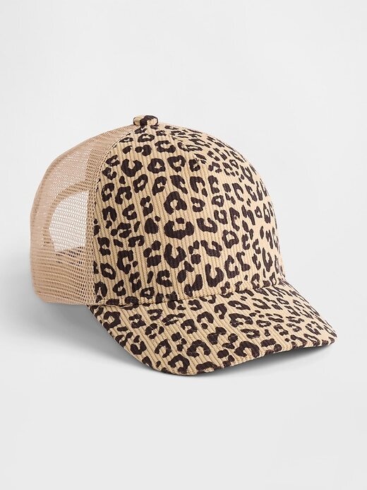 Pălărie camioner din velur leopard pentru copii Pălărie camioner din velur leopard pentru copii