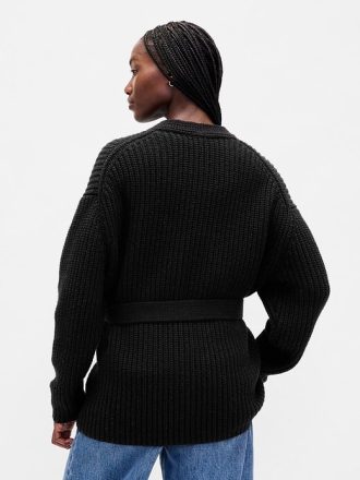 Pulover cardigan Wrap supradimensionat