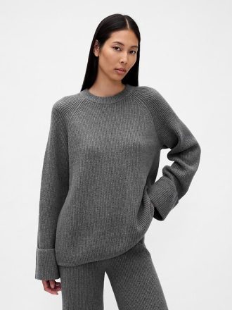 Pulover CashSoft Shaker-Stitch Boyfriend