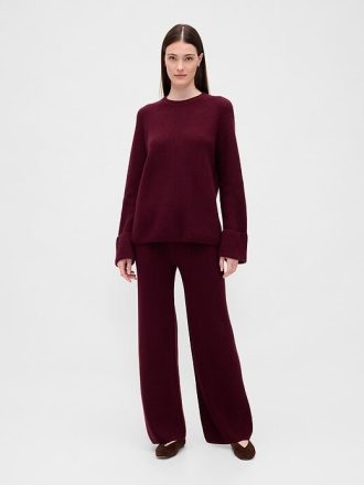 Pulover CashSoft Shaker-Stitch Boyfriend