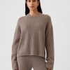 Pulover CashSoft Shaker-Stitch Crewneck