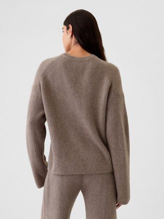 Pulover CashSoft Shaker-Stitch Crewneck