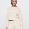 Pulover Crochet Boatneck Crop Pulover Crochet Boatneck Crop