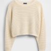 Pulover Crochet Boatneck Crop Pulover Crochet Boatneck Crop