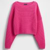 Pulover Crochet Boatneck Crop Pulover Crochet Boatneck Crop