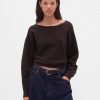 Pulover crop CashSoft stretch cu mâneci lanternă Pulover crop CashSoft stretch cu mâneci lanternă