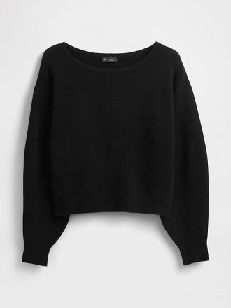 Pulover crop CashSoft stretch cu mâneci lanternă