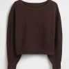 Pulover crop CashSoft stretch cu mâneci lanternă Pulover crop CashSoft stretch cu mâneci lanternă