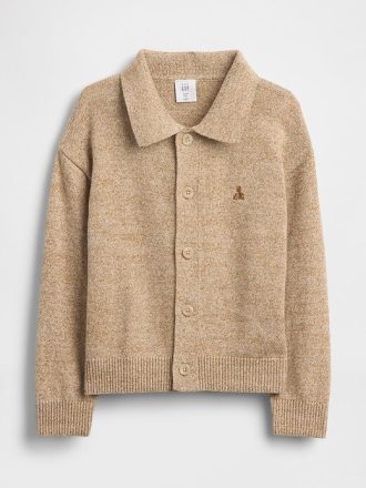 Pulover cu guler cu nasturi în față pentru bebeluși și copii mici Pulover cu guler cu nasturi în față pentru bebeluși și copii mici