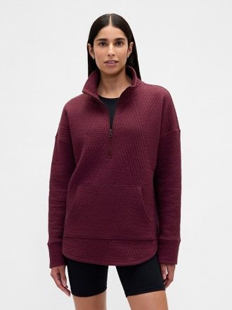 Pulover cu jumătate de fermoar din jacquard matlasat GapFit