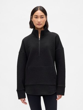 Pulover cu jumătate de fermoar din jacquard matlasat GapFit