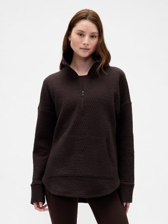 Pulover cu jumătate de fermoar din jacquard matlasat GapFit