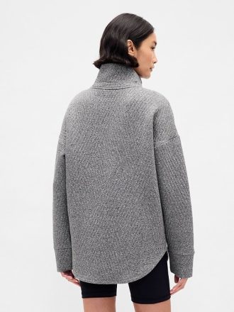 Pulover cu jumătate de fermoar din jacquard matlasat GapFit
