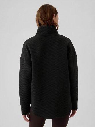 Pulover cu jumătate de fermoar din jacquard matlasat GapFit Pulover cu jumătate de fermoar din jacquard matlasat GapFit