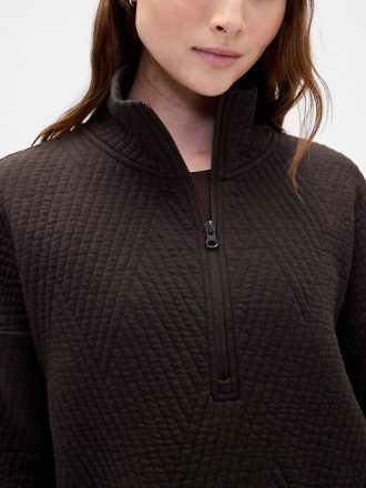 Pulover cu jumătate de fermoar din jacquard matlasat GapFit