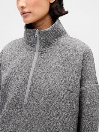 Pulover cu jumătate de fermoar din jacquard matlasat GapFit