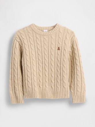 Pulover din tricot cu cablu CashSoft pentru bebeluși și copii mici
