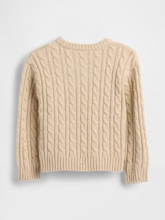 Pulover din tricot cu cablu CashSoft pentru bebeluși și copii mici