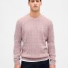 Pulover din tricot cu cablu din lână merinos