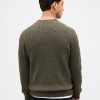 Pulover din tricot cu cablu din lână merinos
