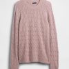 Pulover din tricot cu cablu din lână merinos