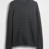 Pulover din tricot cu cablu din lână merinos