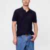 Pulover polo cu croșetat texturat